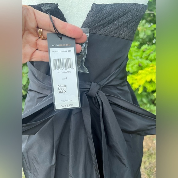 NWT- BCBGMaxAzria- Elegant Black Strapless Dress - Picture 6 of 7